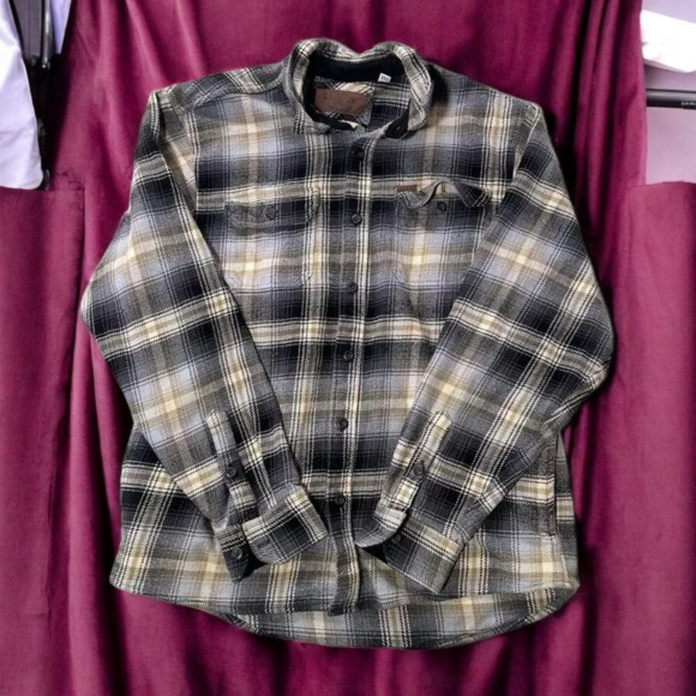 Orvis Black and Cream Plaid Shirt